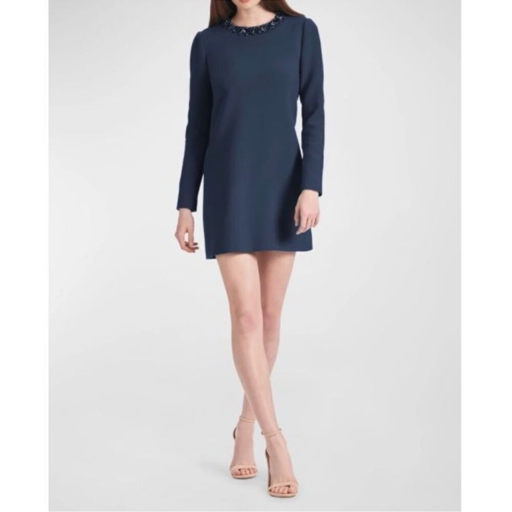 Sachin & Babi Embellished Lily Crystal A-Line Mini Dress Dark Midnight - Reemoly